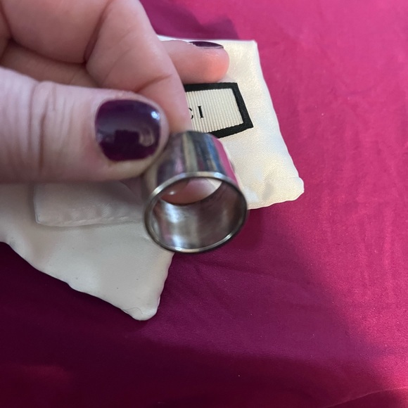 GUCCI 925 - real - AUTH silver G band logo ring - VINTAGE with dust bag - Picture 6 of 7